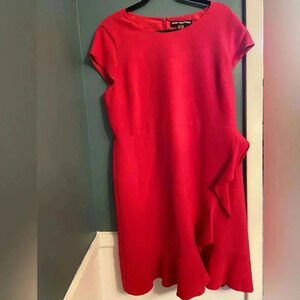 Karl Lagerfeld Paris - bright pink - women’s cap sleeve dress - size 14